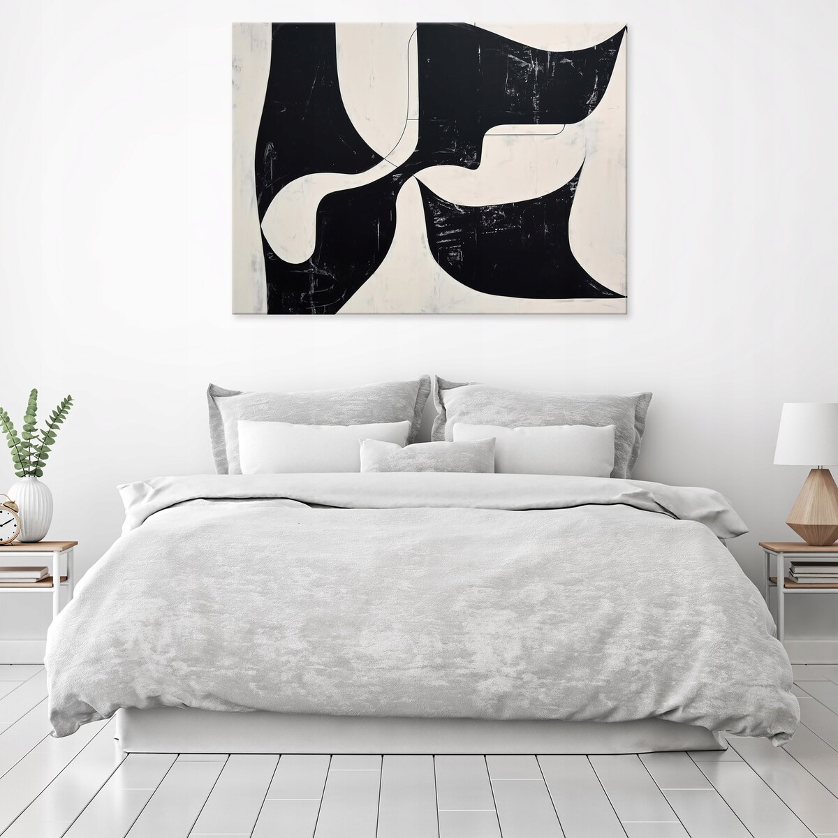 Obraz Do Sypialni Salonu Na Płótnie Abstrakcja Geometryczna Czarny 120x80