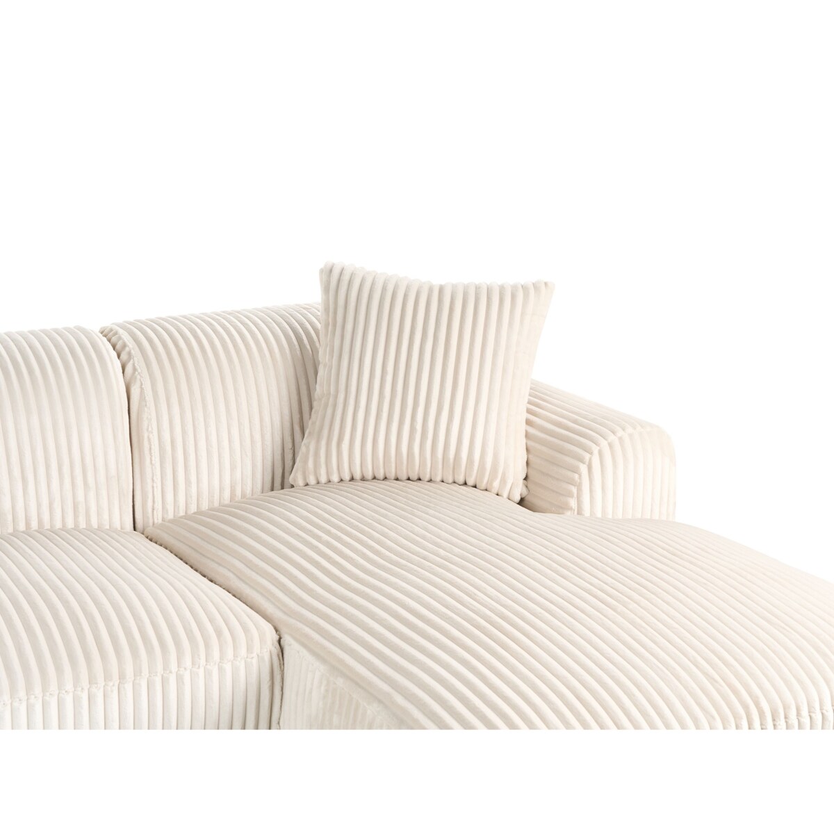 Narożnik lewostronny sztruksowy złamana biel STENUM