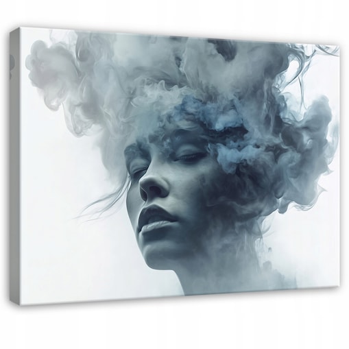 Obraz Kobieta Twarz Niebieski Do Sypialni Salonu Na Płótnie 60x40