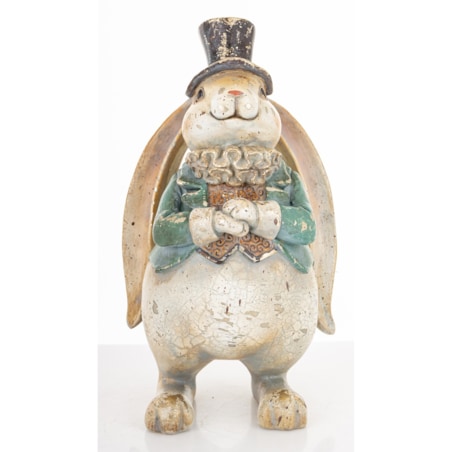 Dekoracja - korpulentny królik 22x13x12 cm DŁUGOUCHY