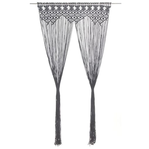 vidaXL Zasłona z makramy, antracyt, 140 x 240 cm, bawełna