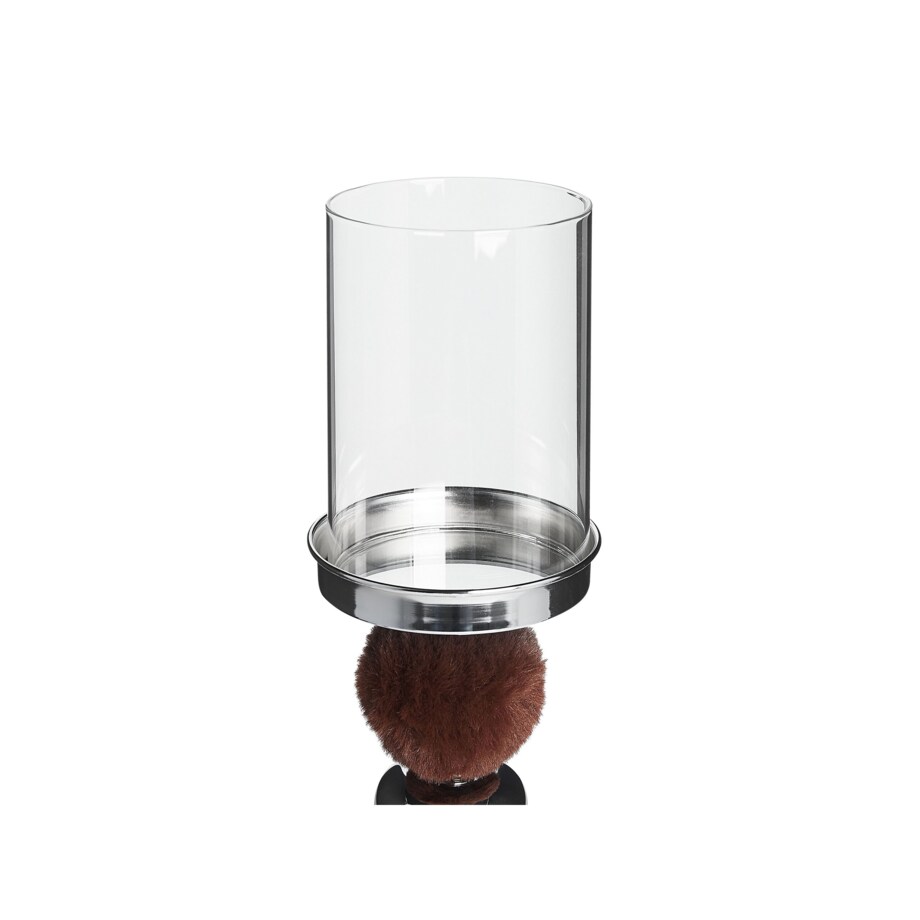 Świecznik szklany 38 cm srebrno-brązowy PADRE