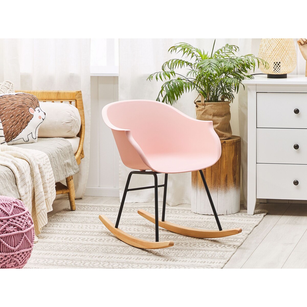 Krzesło bujane różowe HARMONY