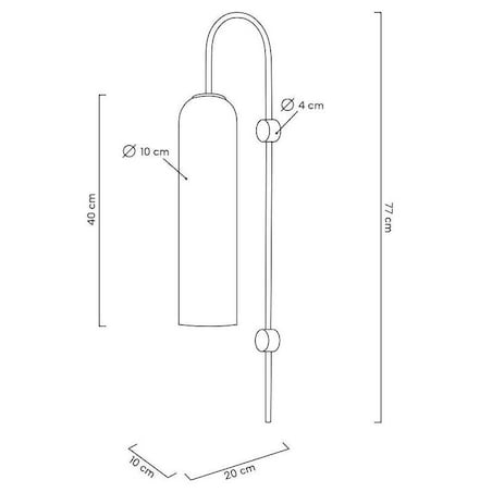Sypialniana lampa ścienna Slack MSE010100342 Moosee szklana tuba zielona złota