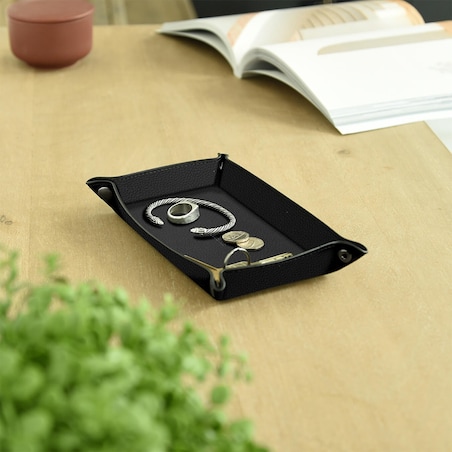 Podstawka na drobiazgi Stackers Pebble Travel prostokątna czarna