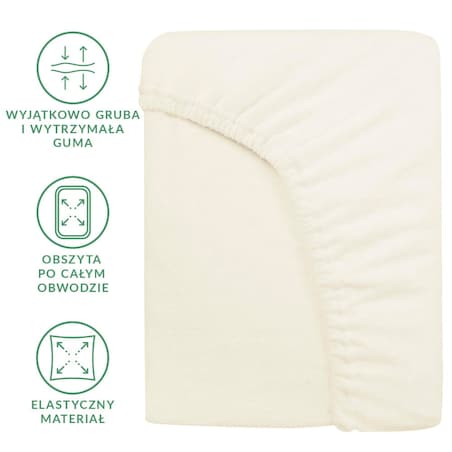 Prześcieradło z bawełny frotte z gumką 60x120 kolor ecru