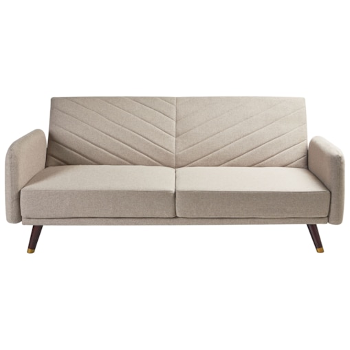 Sofa rozkładana SENJA Jasnobrązowy Len syntetyczny