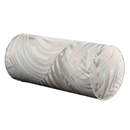Poduszka wałek prosty, beżowo-kremowe liście palmy na białym tle , Ø16 x 40 cm, Gardenia