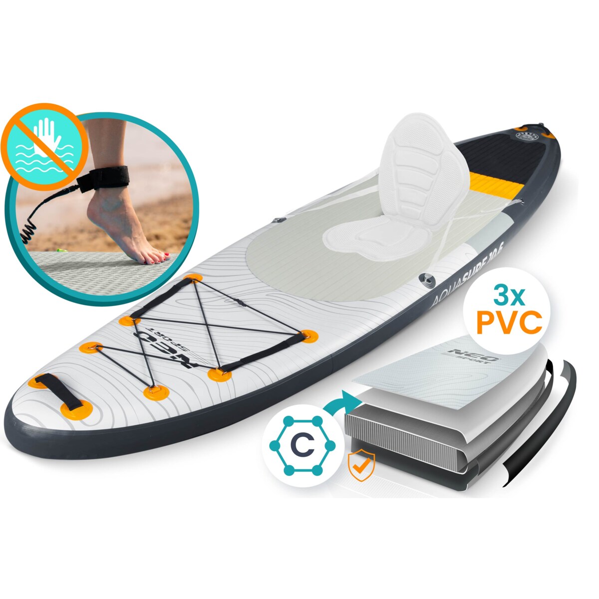 Deska SUP do pływania pompowana Paddle Aquasurf 320cm Neo-Sport