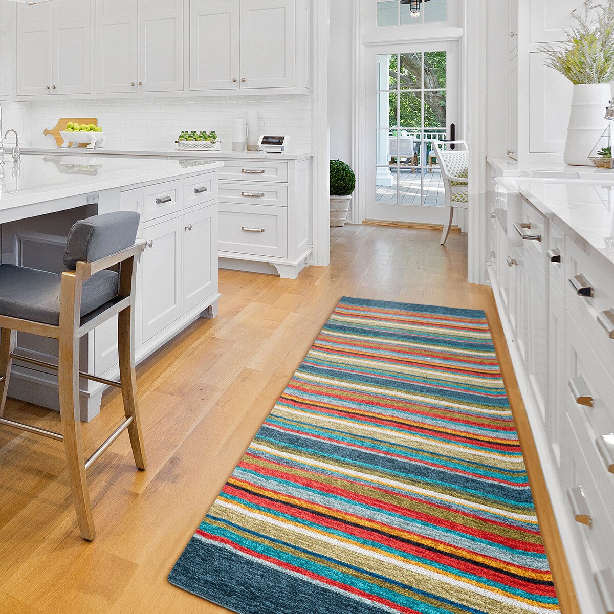 Dywan Laos Chenille 65x160 cm paski multikolor