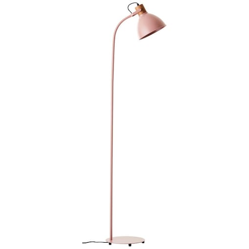 Pudrowa lampa podłogowa Erena 94556/04 Brilliant do sypialni różowa