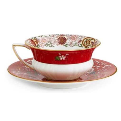 Filiżanka do herbaty ze spodkiem Crimson Orient Wonderlust Wedgwood