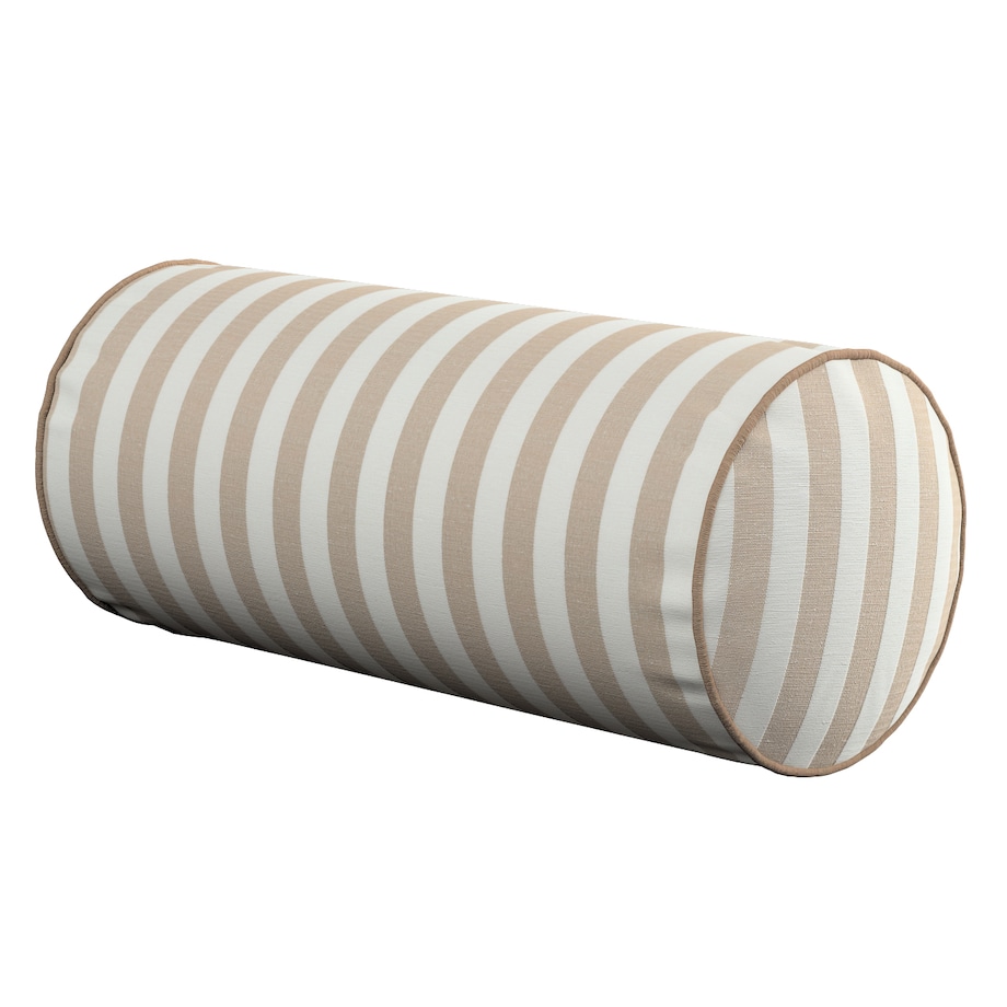 Poduszka wałek prosty, beżowo-białe pasy (1,5cm), Ø16 x 40 cm, Christmas