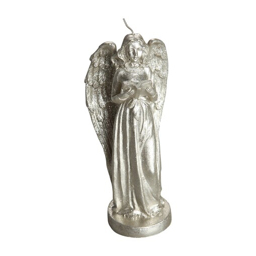 Świeczka anioł w metalicznym kolorze, wys. 24cm