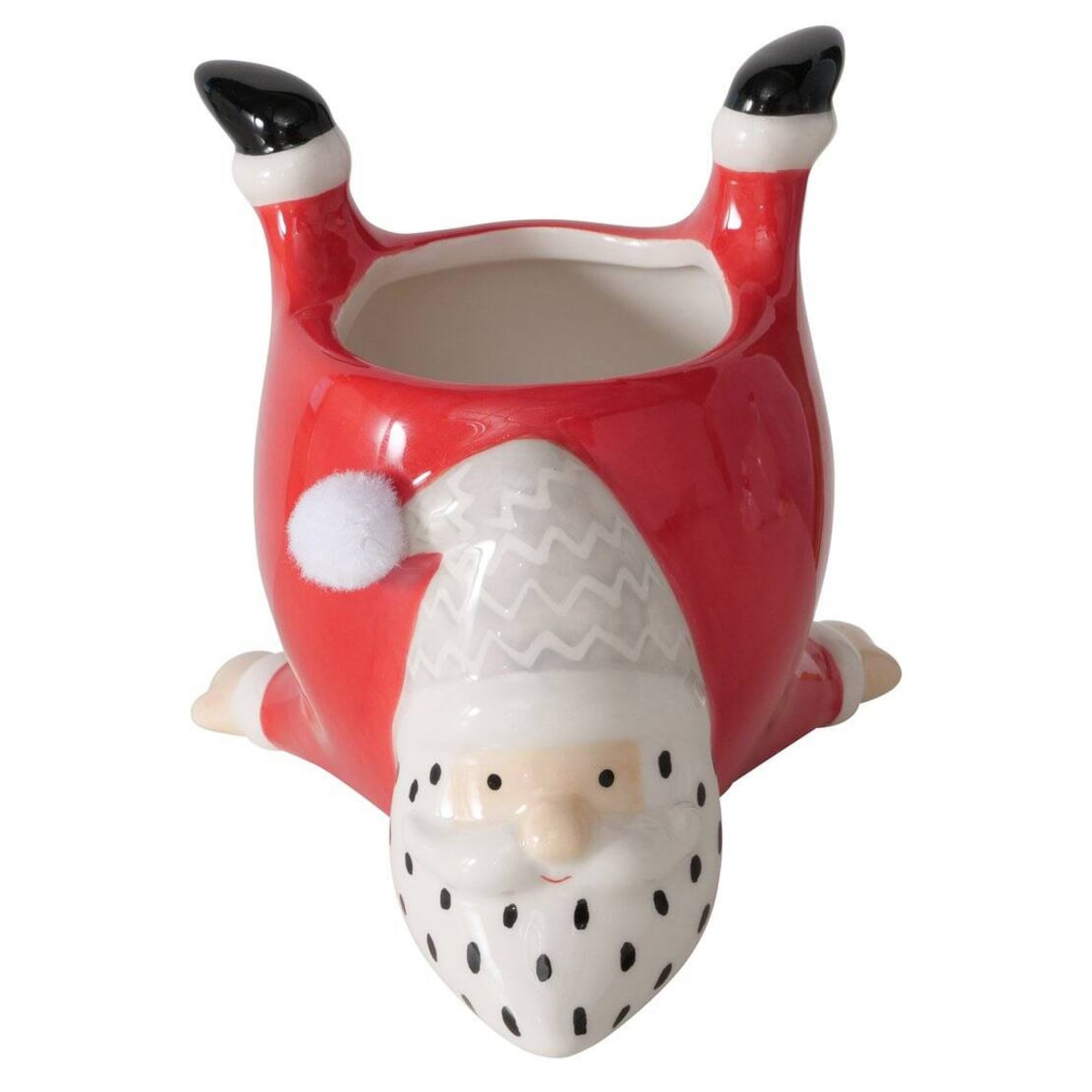 Ceramiczna osłonka na doniczkę TIMMY, wys. 10,5 cm, kolor czerwony