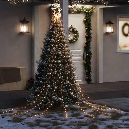 vidaXL Lampki choinkowe, 320 LED, ciepłe białe światło, 375 cm