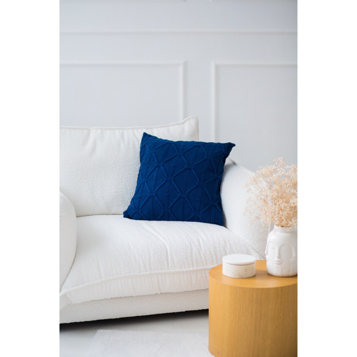 Poszewka brytyjska kwadratowa granatowa, 50 x 50 cm, La Manta