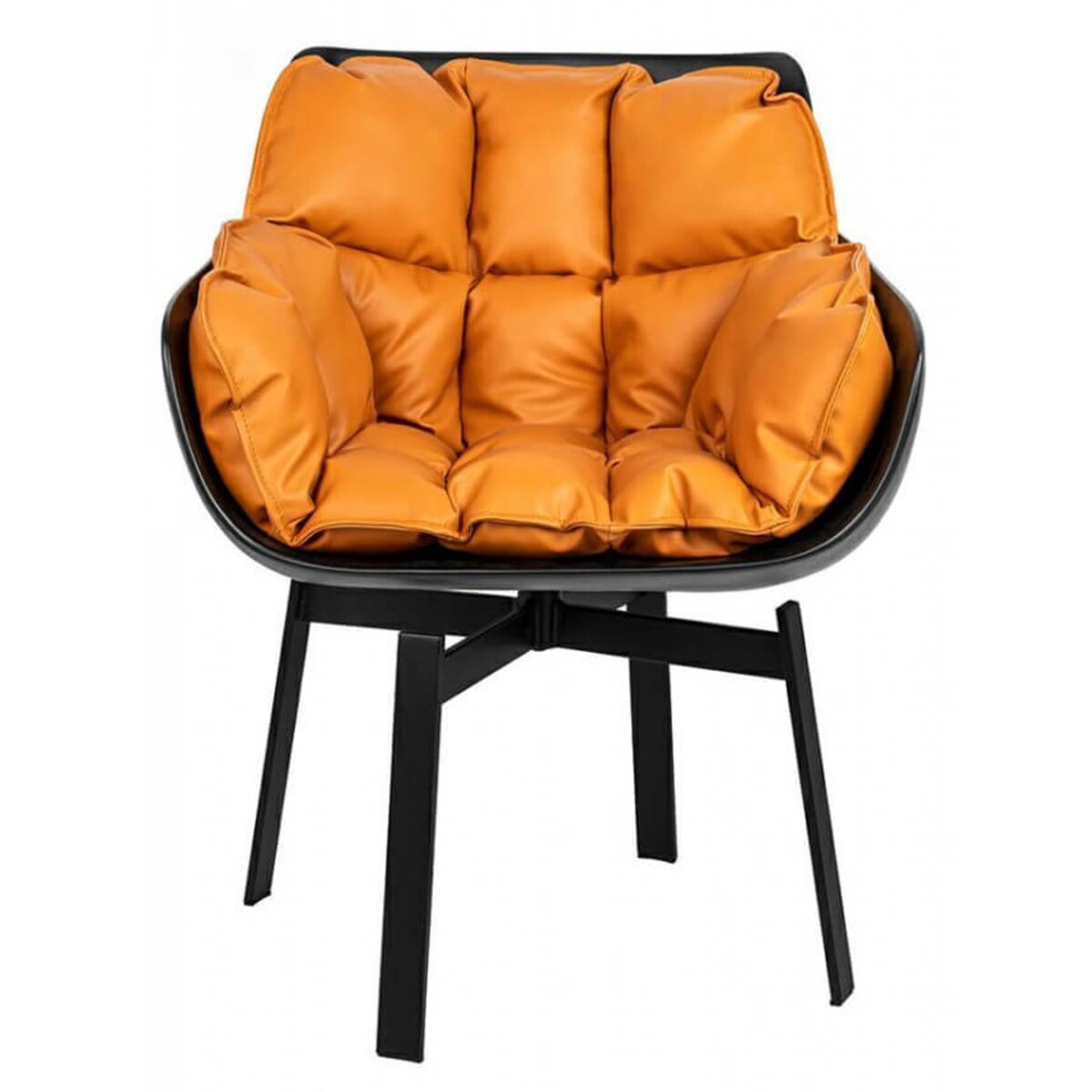 Obrotowe krzesło z poduszką Shiba JH-B11-1 King Home tapicerowane czarny