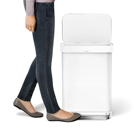 Kosz na śmieci 45L pedałowy LINER POCKET - biały / simplehuman