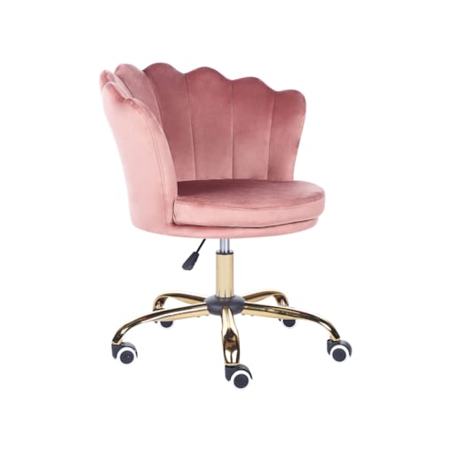 Krzesło biurowe regulowane welurowe różowe MONTICELLO II