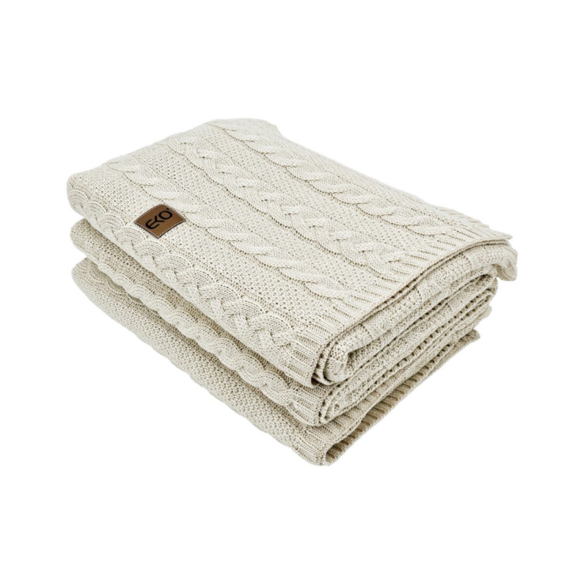 Koc dzianinowy bawełniany 150x200 cm – VENEZIA LATTE