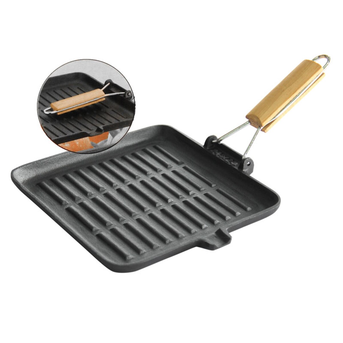 Patelnia grillowa żeliwna kwadratowa 24cm KINGHOFF