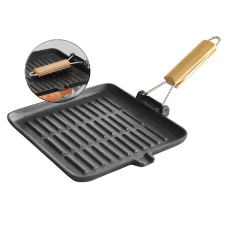 Patelnia grillowa żeliwna kwadratowa 24cm KINGHOFF