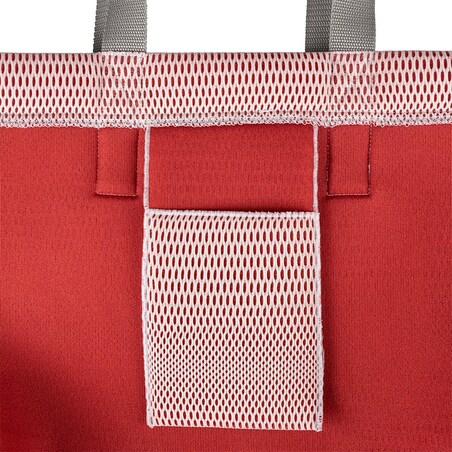 Torba na zakupy czerwona z szarymi uchwytami 45×33 cm