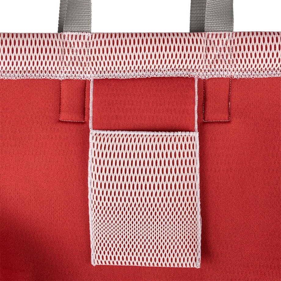Torba na zakupy czerwona z szarymi uchwytami 45×33 cm