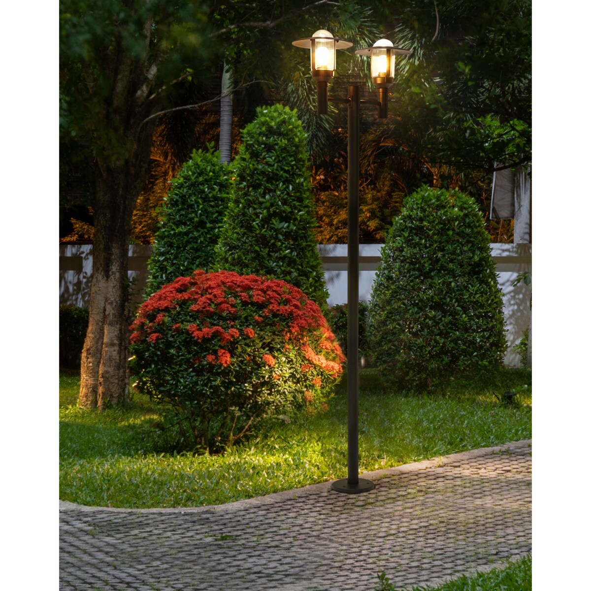 Latarnia ogrodowa 2-punktowa czarna TIZU