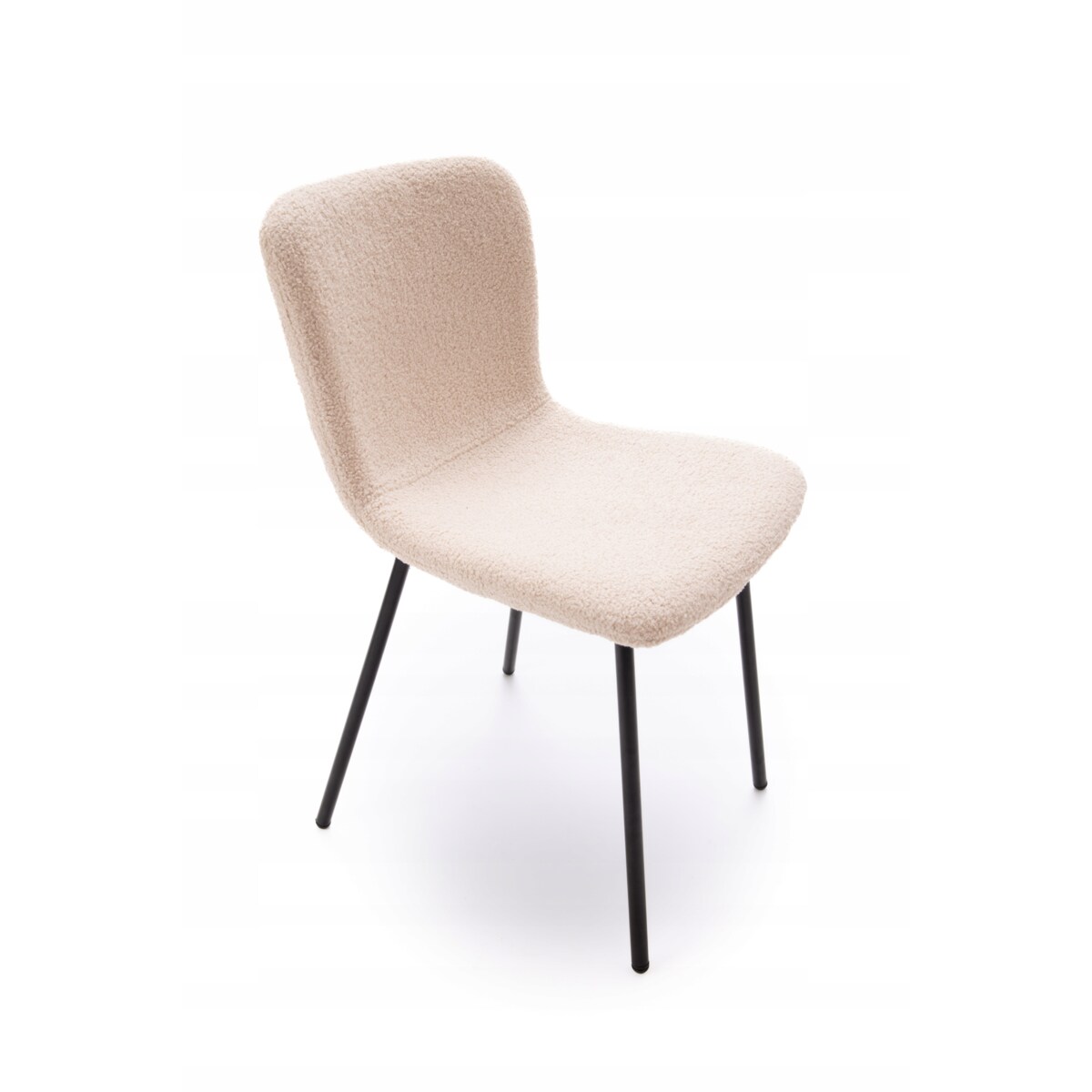 ZESTAW 4 SZTUK Krzesła VALTI Beżowo-Czarne Tapicerowane Nowoczesne TEDDY