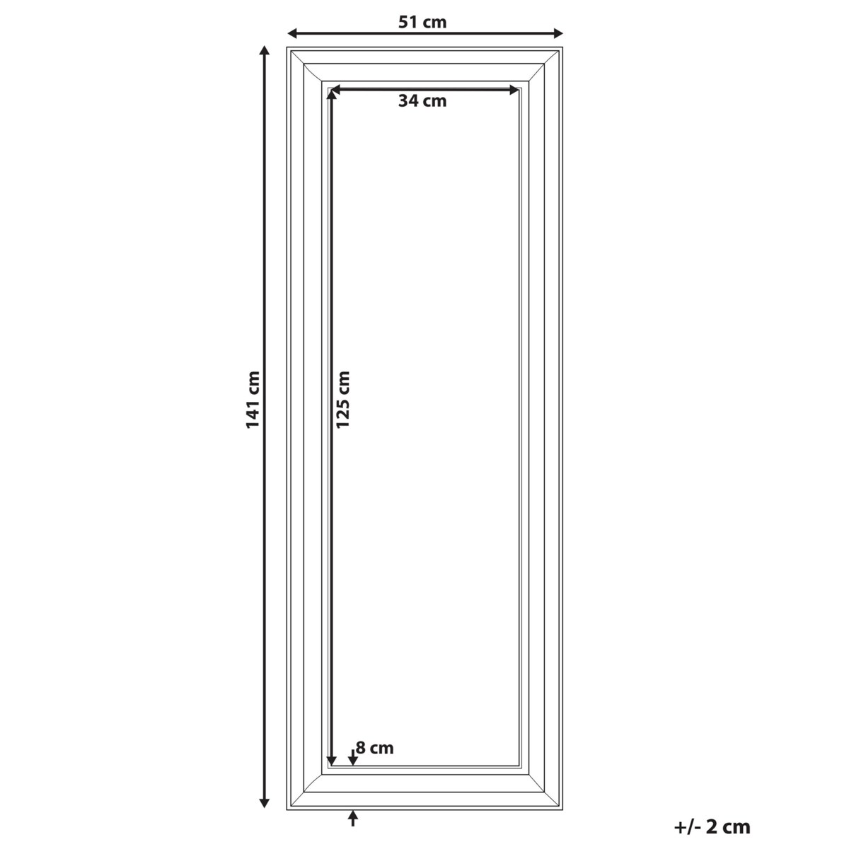 Lustro ścienne złote 51 x 141 cm AURILLAC