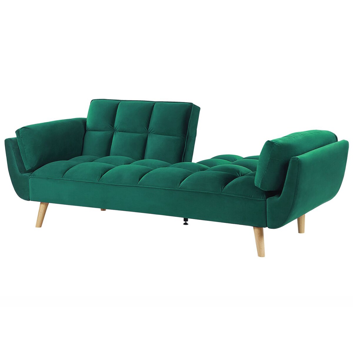 Sofa rozkładana dla 3 osób ASBY Welur Zielony