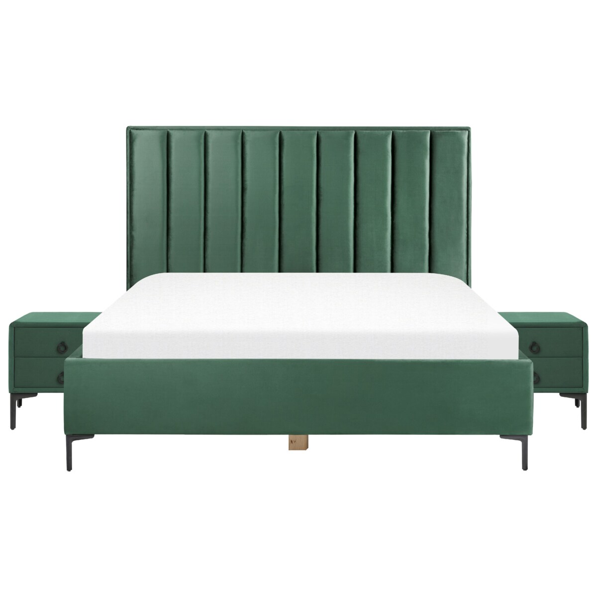 Zestaw mebli do sypialni welur 180 x 200 cm zielony SEZANNE