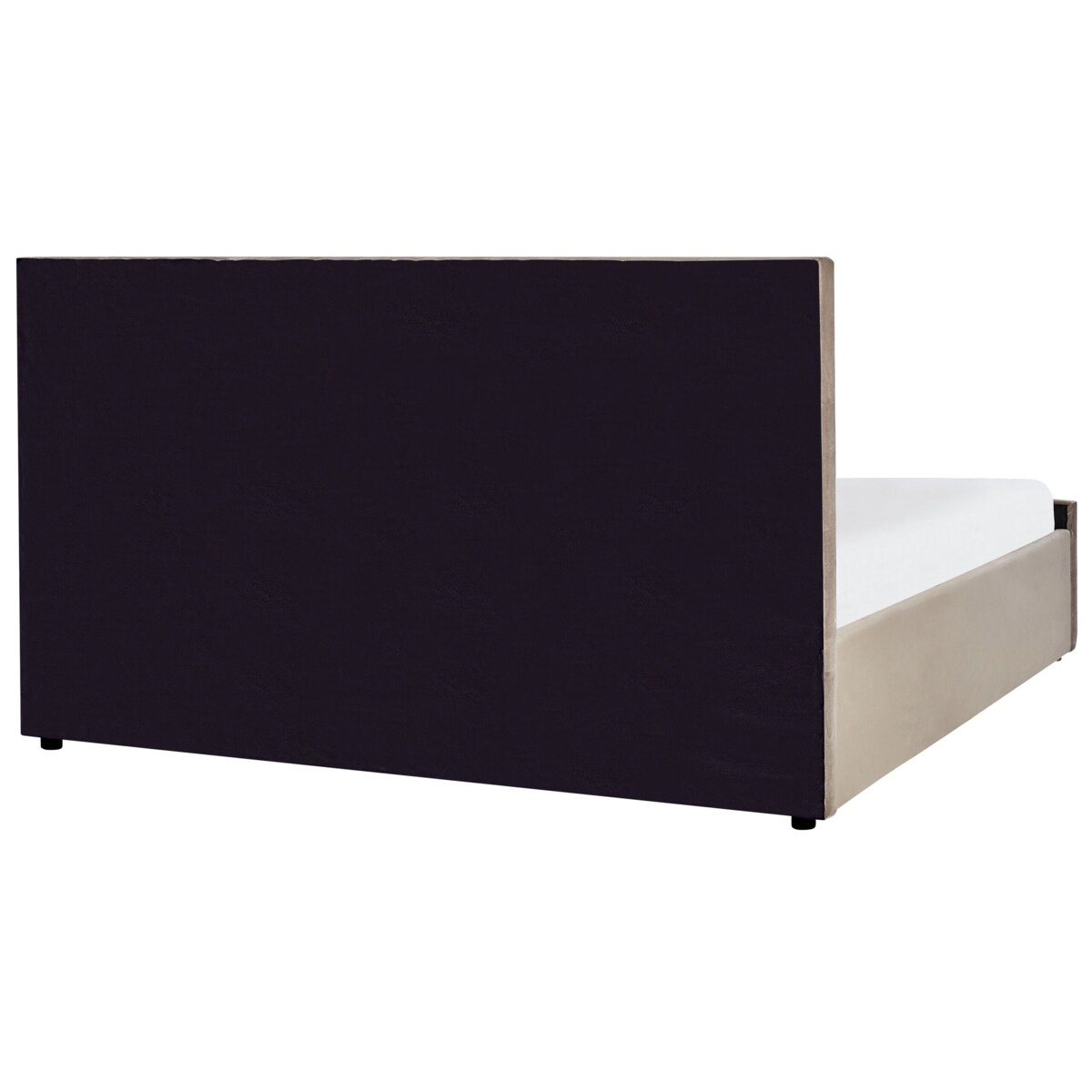 Łóżko z pojemnikiem welurowe 180 x 200 cm beżowoszare AMIENS