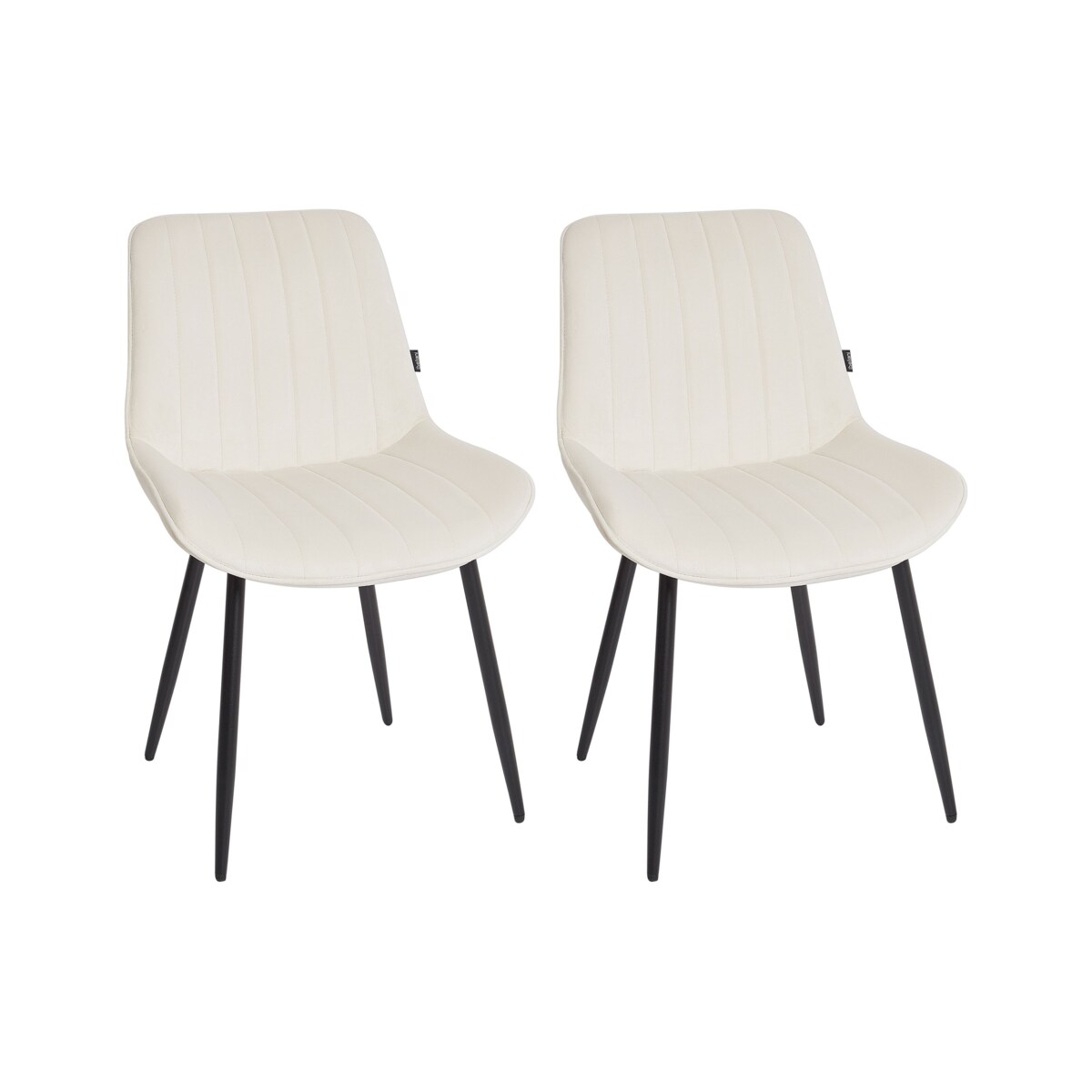 Zestaw 2 krzeseł do jadalni DUBROVNIK Welur Jasnobeżowy