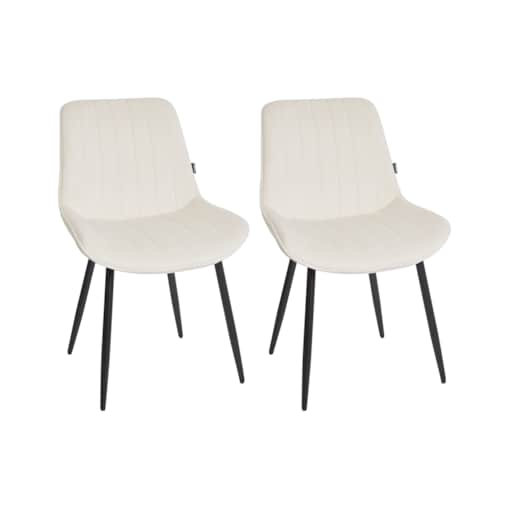 Zestaw 2 krzeseł do jadalni DUBROVNIK Welur Jasnobeżowy