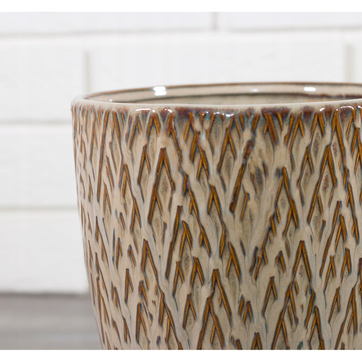 2 szt. DONICA LIV brązowa CERAMICZNA