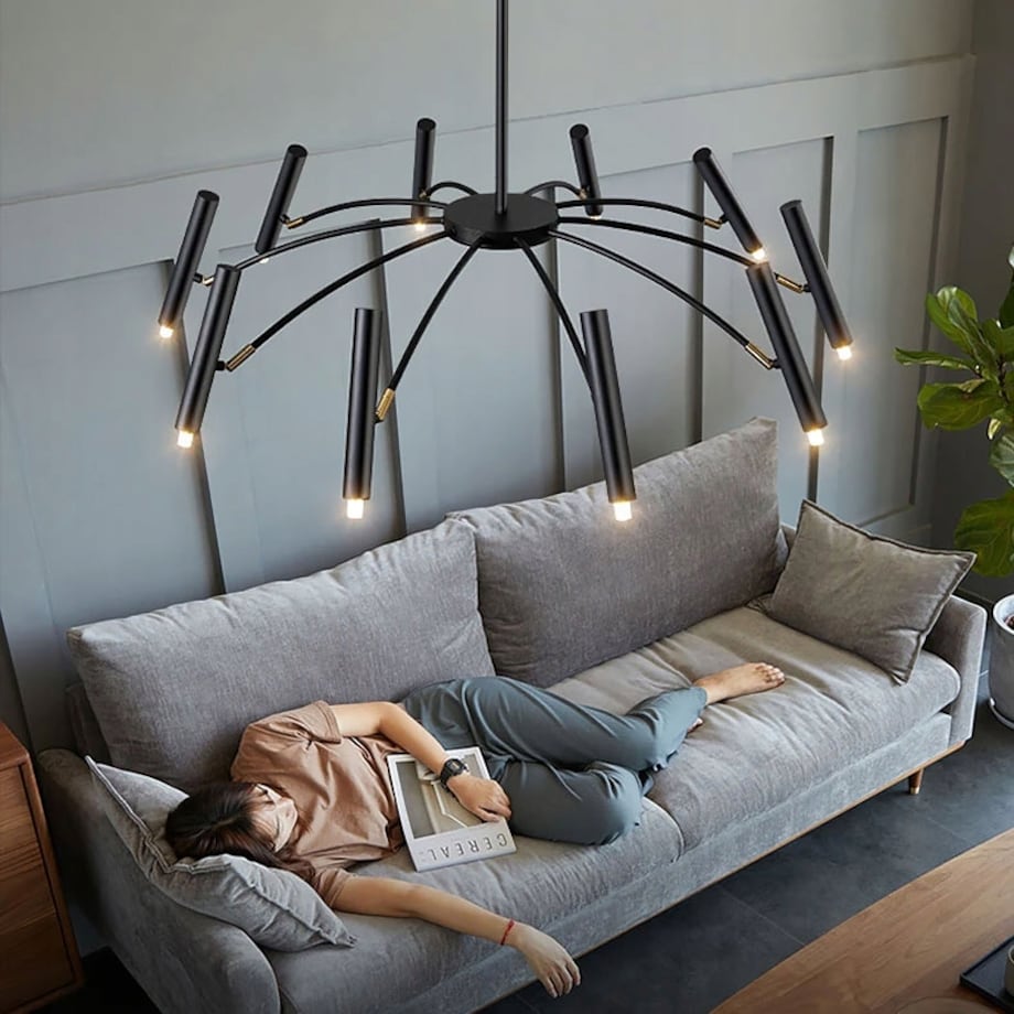 Lampa Sufitowa Wisząca Czarna Nowoczesna 15X25W G9