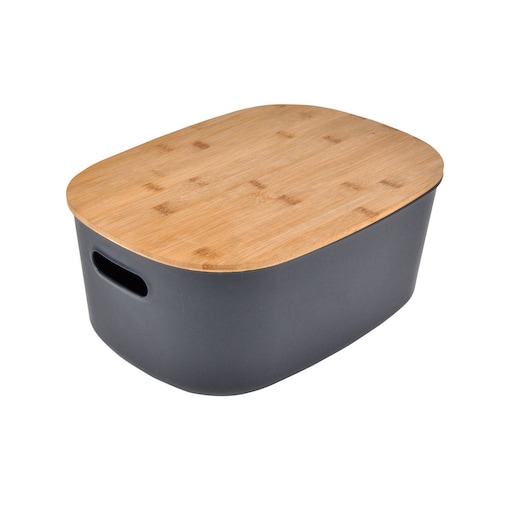 Pudełko z tworzywa sztucznego z bambusową pokrywą, 3,5l