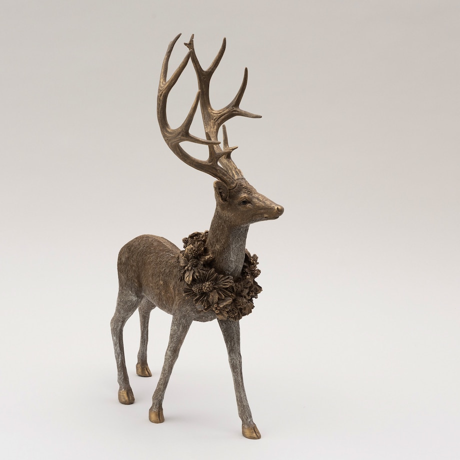 Figurka Noble Stag 72 cm boże narodzenie, święta, świąteczne, brązowy, 45x29x72 cm