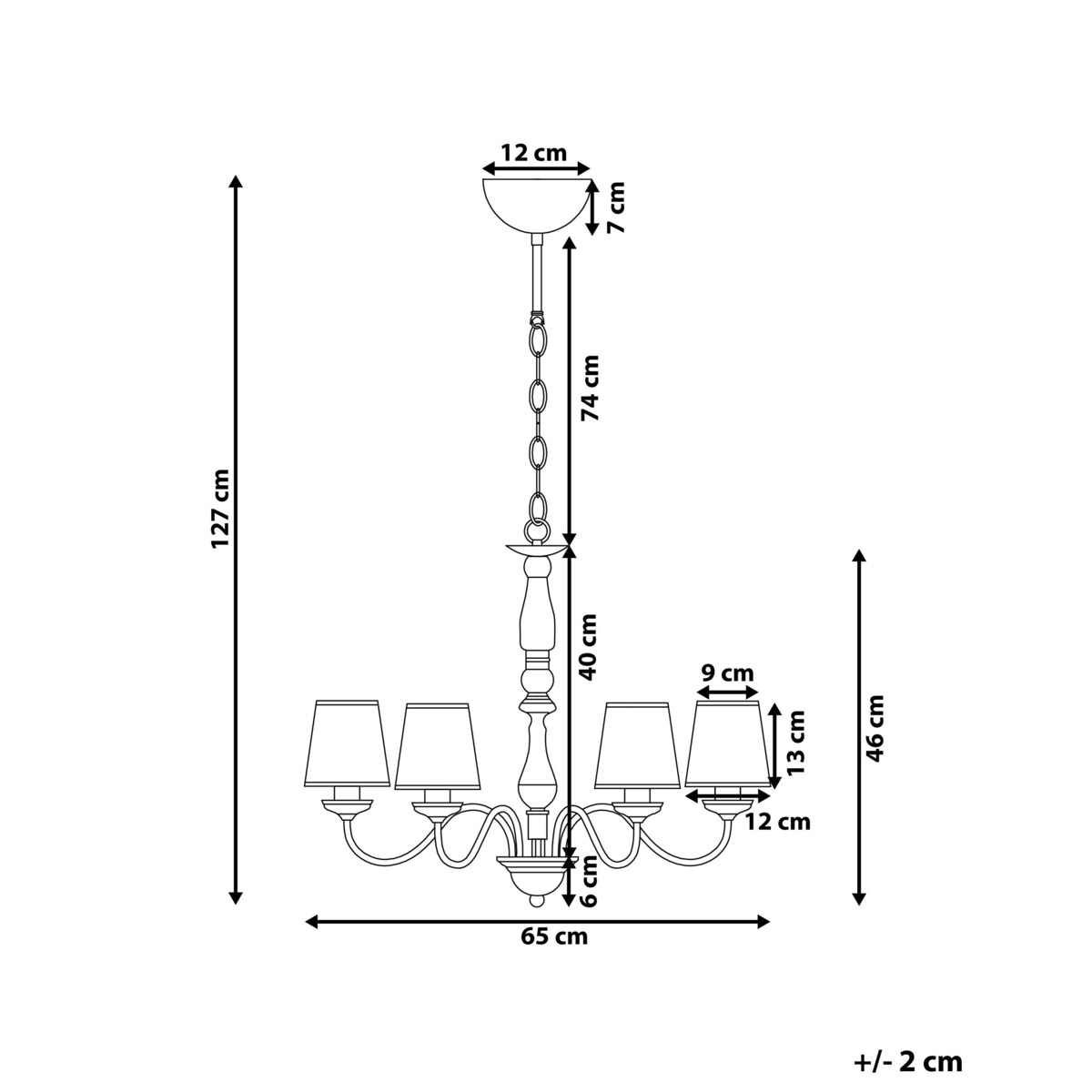 Żyrandol metalowy miedziany BRADANO