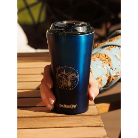Kubek termiczny na kawę Dr.Bacty Apollo 2.0 "Lew" - 360 ml - Monaco Blue