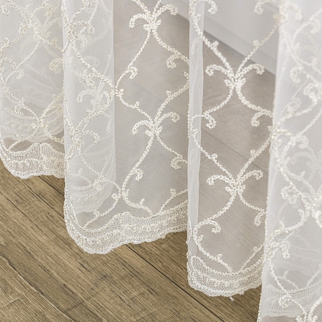 Firana na taśmie 300x245 ecru ze zdobieniem