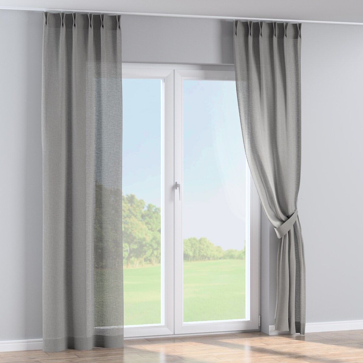 Zasłona na haczykach flex podwójnych 130x245 szary