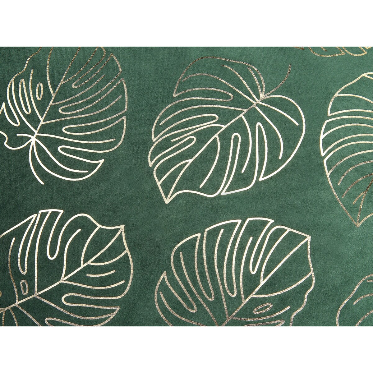 2 welurowe poduszki dekoracyjne w liście 45 x 45 cm ciemnozielone MONSTERA