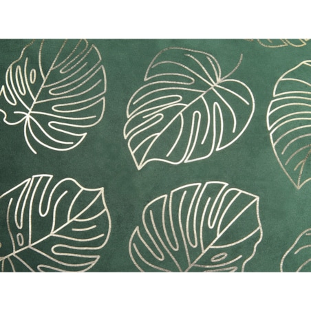 2 welurowe poduszki dekoracyjne w liście 45 x 45 cm ciemnozielone MONSTERA