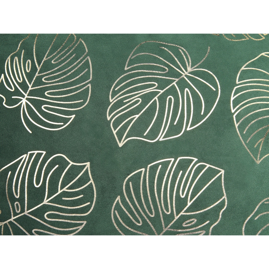 2 welurowe poduszki dekoracyjne w liście 45 x 45 cm ciemnozielone MONSTERA