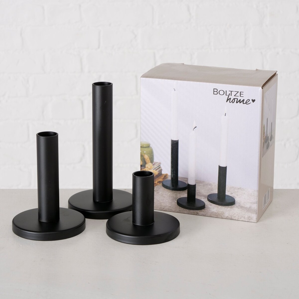 Świecznik metalowy MALKO, 3 sztuki, Ø 9 cm