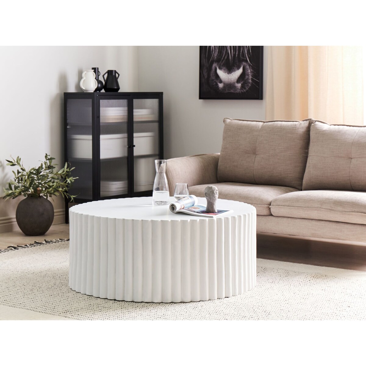 Okrągły stolik kawowy biały POZZA